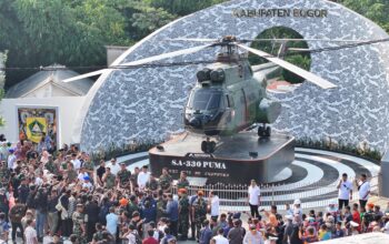 Monumen Helikopter PUMA Pertama di Dunia Resmi Berdiri di Cibinong, Simbol Pengabdian 45 Tahun TNI AU