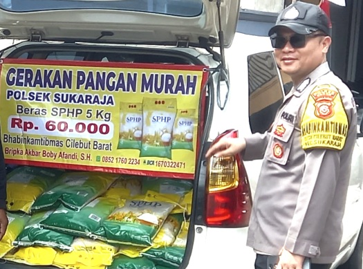 Polsek Sukaraja Lakukan Gerakan Pangan Murah di 13 Kecamatan Sukaraja