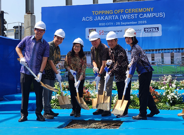 Sinar Mas Land dan PT Adhiluhur Cahaya Semesta gelar topping off sekolah acs Jakarta West Campus di BSD City. foto dok. sinarmasland
