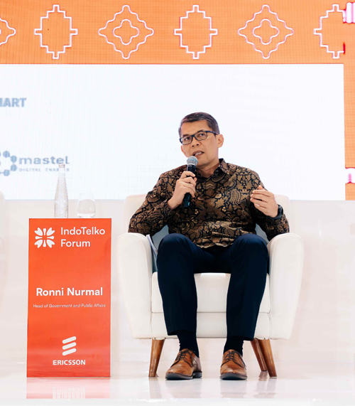 Ronni Nurmal, Head of Government and Industry Relations Ericsson Indonesia, dalam sesi panel diskusi pada IndoTelko Forum 2026 . foto dok. ericsson